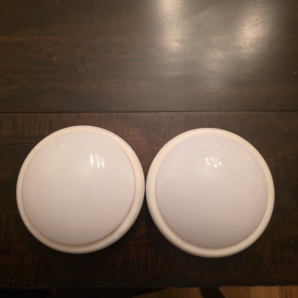 Pair of Round White LED Ceiling Lights